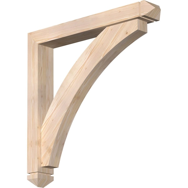 Ekena Millwork Thorton Arts and Crafts Smooth Bracket w/ Offset Brace, Douglas Fir, 5 1/2"W x 38"D x 38"H BKT0604X38X38THR03SDF - main